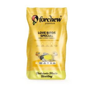 A 1kg bag of Forchew Premium Love Birds Special Hand Feeding Formula.